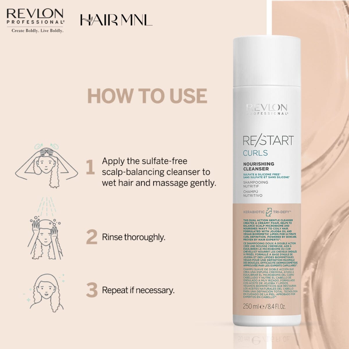 Revlon Pro ReStart HairMNL HairMNL Cleanser Nourishing Curls - 250ml 