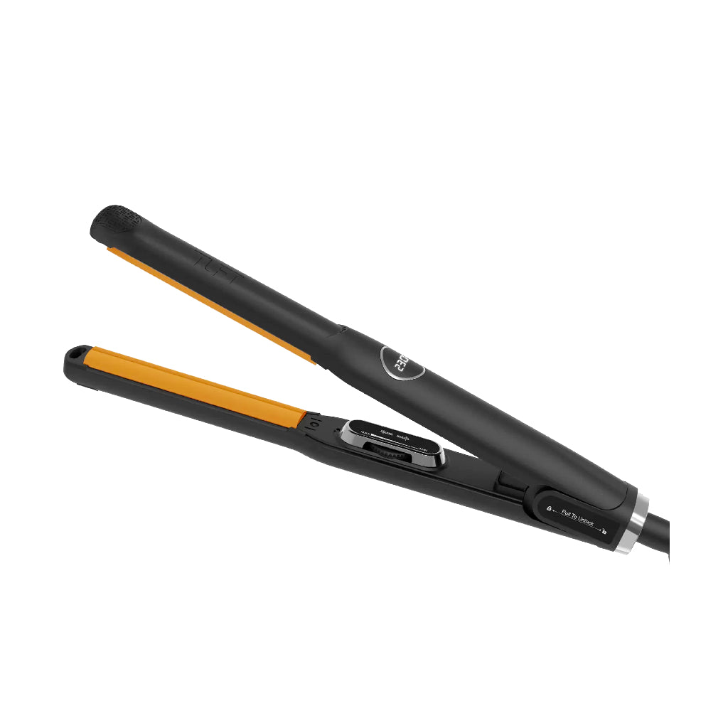 Hair straightener with top curved edges