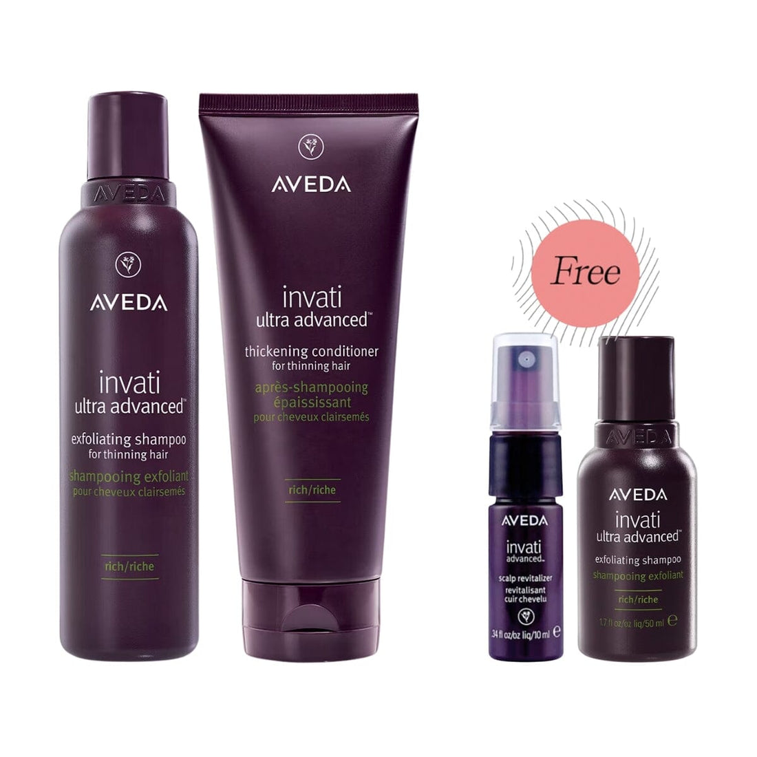 AVEDA Invati Ultra Advanced Anti-Hairloss Set with Free Scalp Revitalizer 10ml and Exfoliating Shampoo 50ml - HairMNL