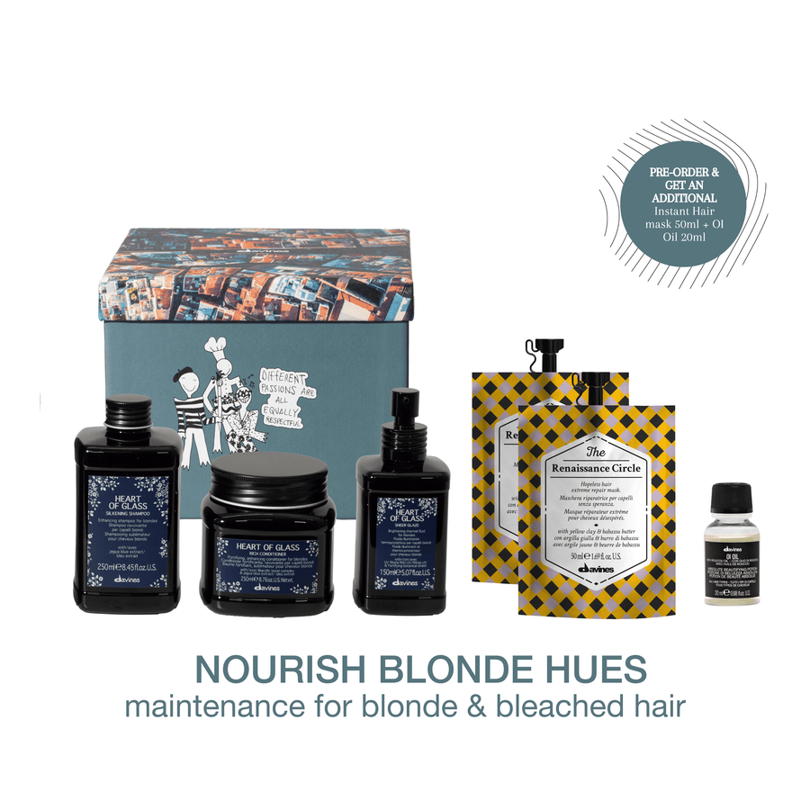 Davines Heart of Glass Nourish Blonde Hues Gift Set - HairMNL