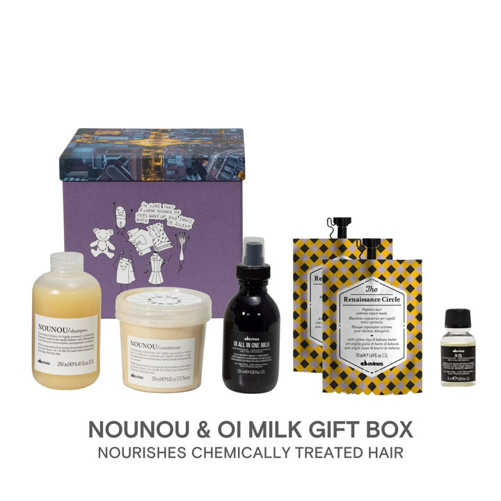 Davines NOUNOU & OI Reset & Repair Gift Box Nourishes Chemically Treated Hair - HairMNL