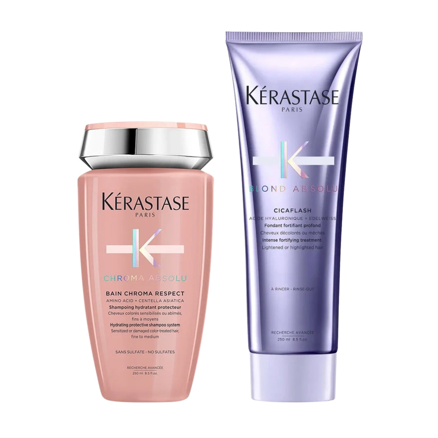 Kérastase Chroma Absolu Sulfate-Free Shampoo & Blond Absolu Cicaflash Conditioner Duo (Thin Hair) - HairMNL