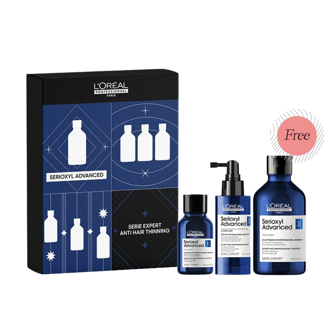 L'Oréal Professionnel Serioxyl Advanced Holiday Gift Set w/ FREE Full-Sized Shampoo - HairMNL