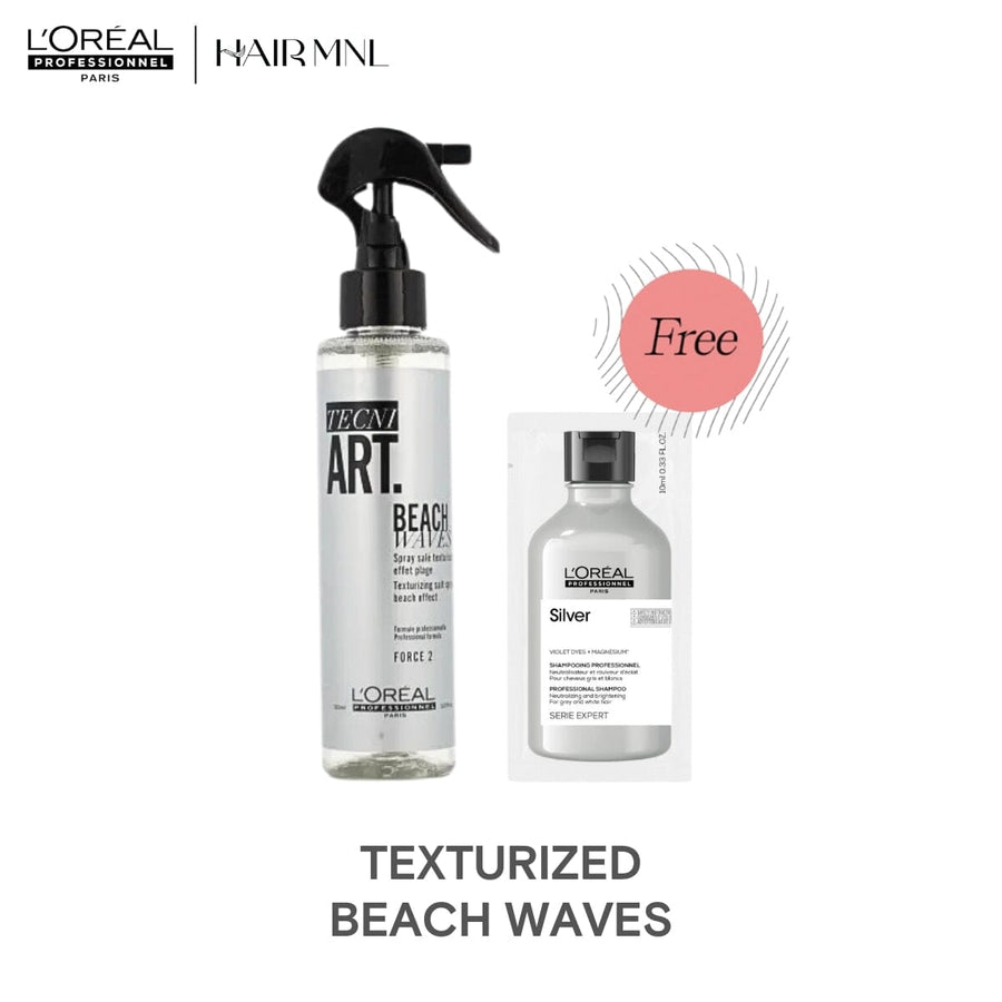 HairMNL L'Oreal Professionnel Tecni.Art Beach Waves 150ml with FREE L'Oréal Pro Serie Expert Silver Shampoo 10ml