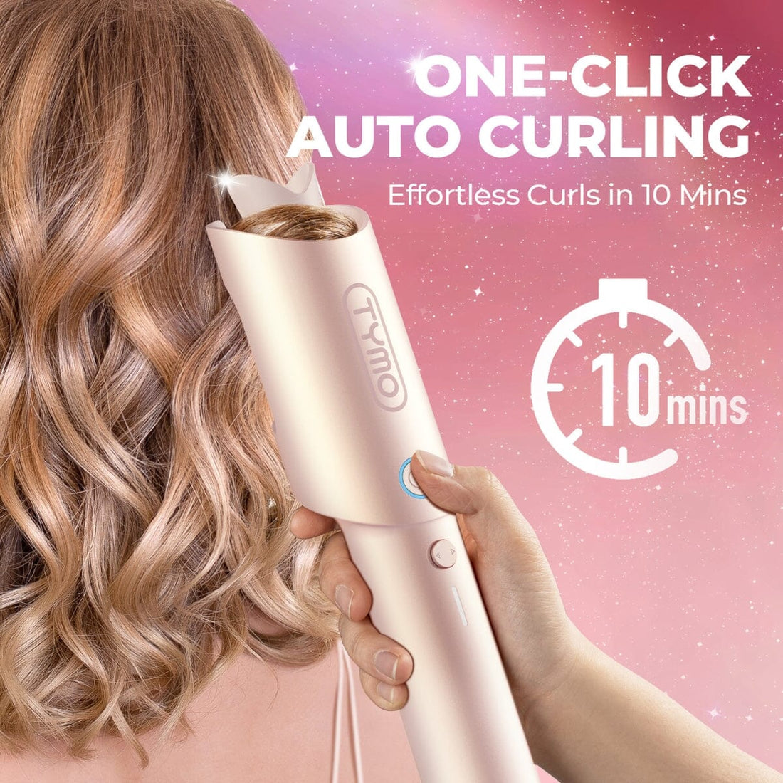 TYMO CurlGo Wireless Auto Curling Iron Pink HairMNL HairMNL