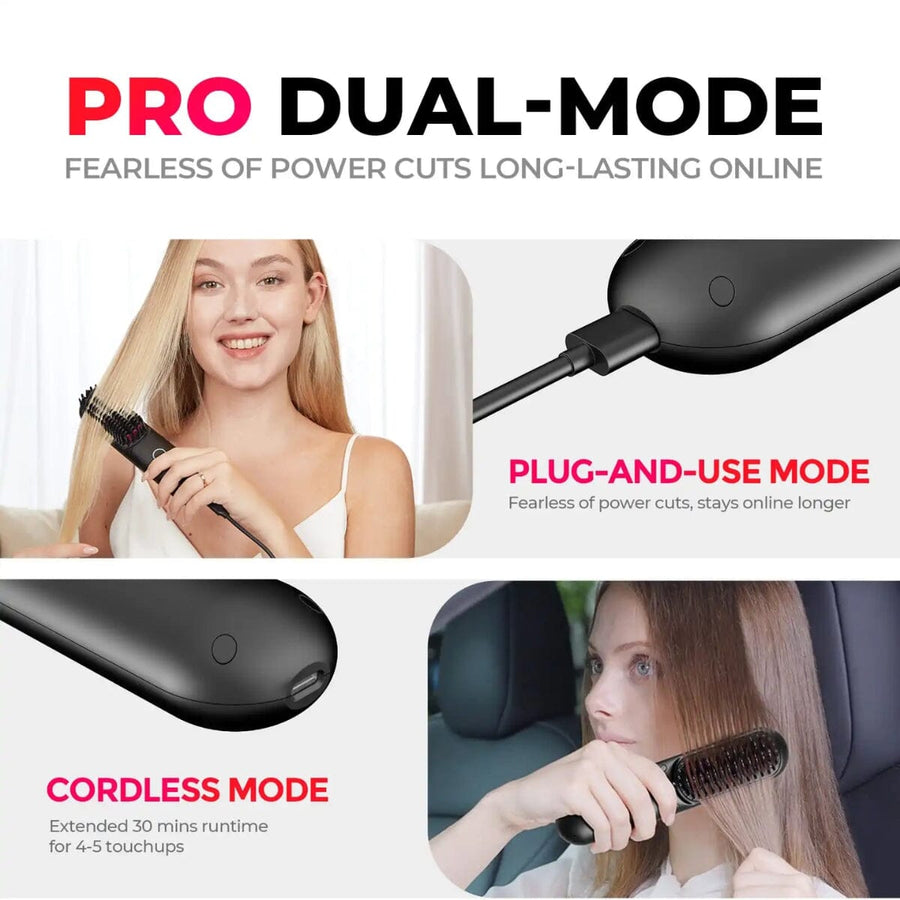 HairMNL TYMO TYMO Porta Pro Portable Hair Straightening Brush Black 