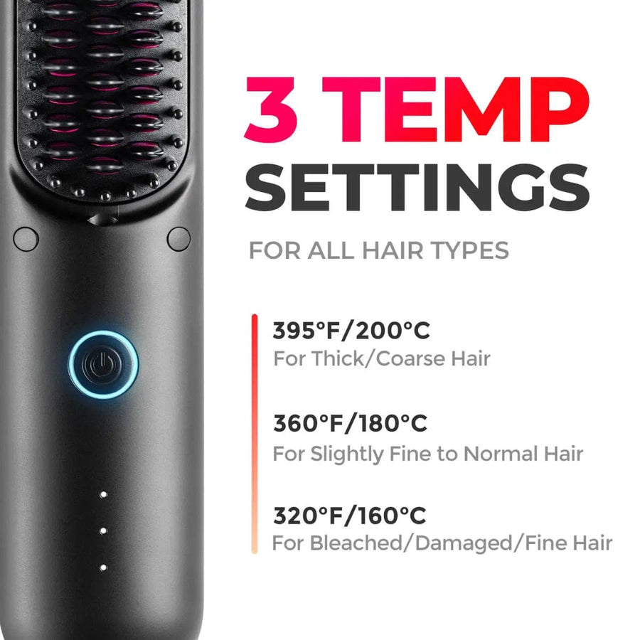 HairMNL TYMO Porta Pro Portable Hair Straightening Brush Black 