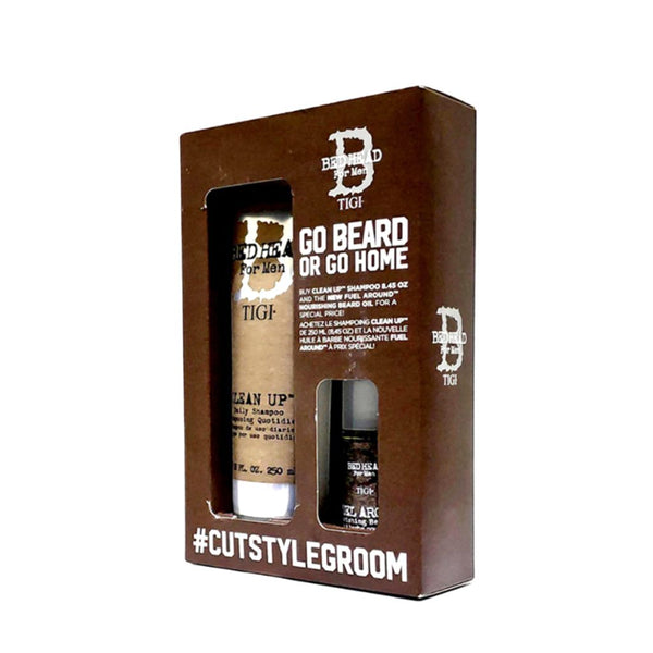 Bed Head for Men by TIGI Go Beard or Go Home: Clean Up Shampoo and Nourishing Beard Oil