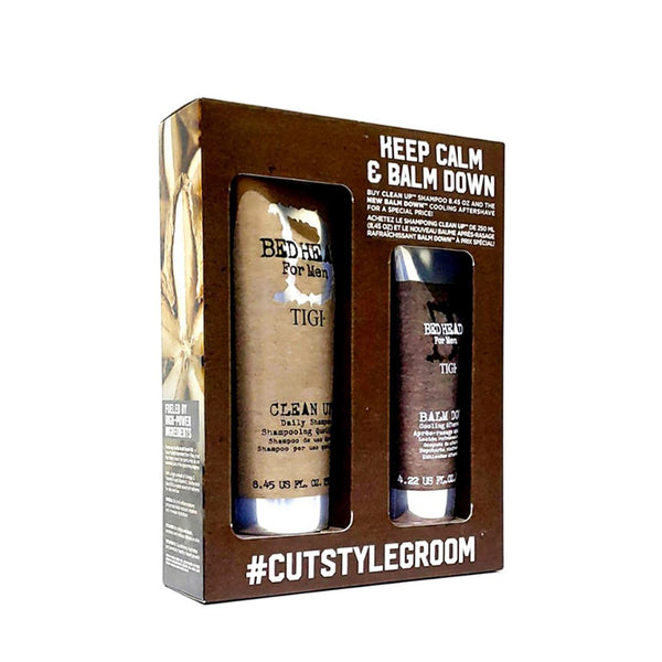 Bed Head for Men by TIGI Keep Calm and Balm Down: Clean Up Shampoo and Cooling Aftershave